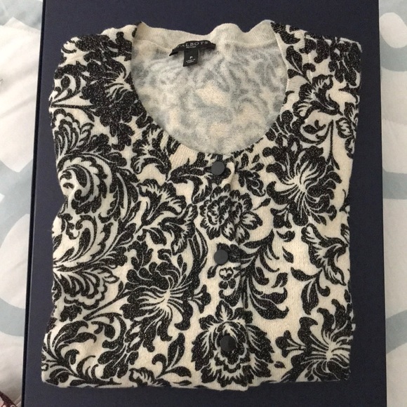 Black and cream print cardigan - Picture 3 of 6